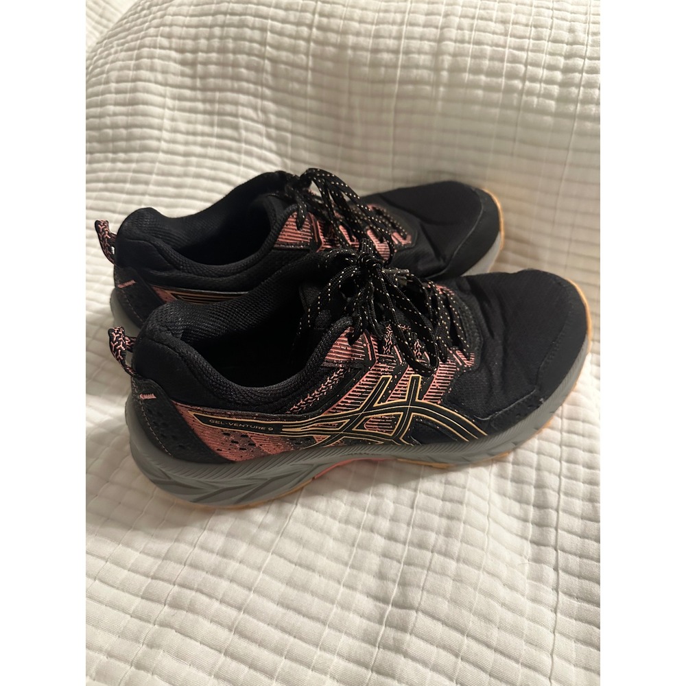 ASICS Gel-Venture 9 Womens Trail Running Shoes Black Orange Pink Sneakers Great